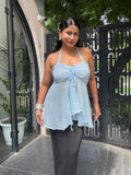 Breeze Sheer Halter Top – Light Blue